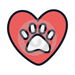 Adoption heart love paw animal print campaign