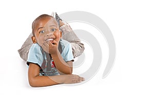 Adorable 3 year old black or African American boy