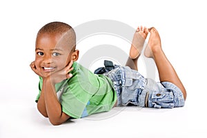 Adorable 3 year old black or African American boy