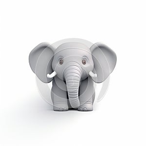 Adorable 3d Elephant Logo With Cute Miniature Sculpture Style