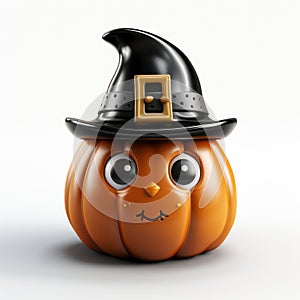 Adorable 3d Pumpkin With Witch Hat - Cute Christmas Jackolantern