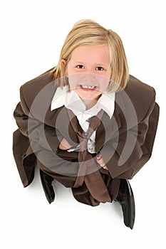 Adorable 7 Year Old Girl in Suit