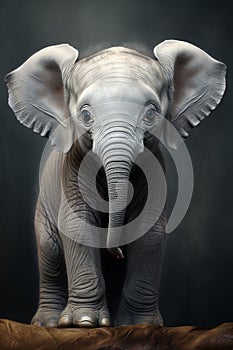 Adorable african baby elephant with big ears