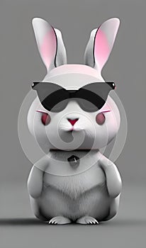 Cute rabbit standing created with generative AI technology.