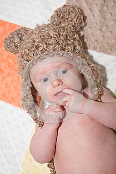 Adorable Baby in Bear Hat