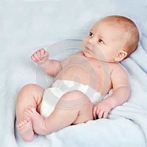 Adorable baby in diaper
