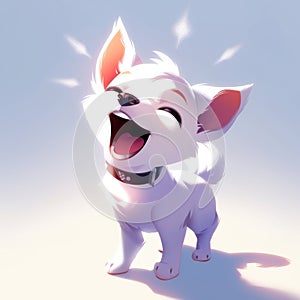 Adorable Baby Dog Laughing and Singing, Generative AI photo