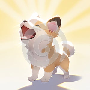 Adorable Baby Dog Laughing and Singing, Generative AI photo