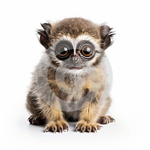 Adorable Baby Lemur: High Quality Stock Photo On White Background