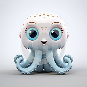 Adorable Baby Octopus Animation In Kawaii Chic Style