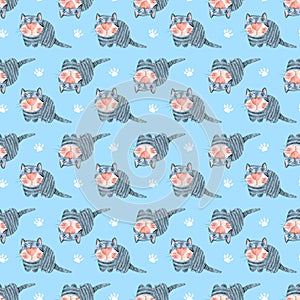 Adorable baby pattern with cute cats