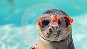 Adorable Baby Seal Wearing Stylish Sunglasses