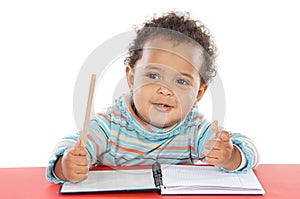 Adorable baby student