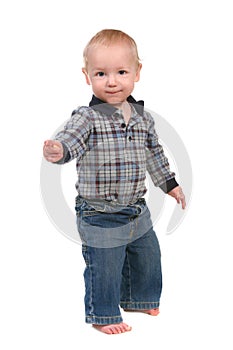 Adorable Baby Toddler Boy Standing Up