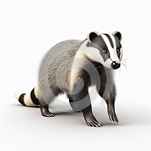 Simple Cel Shaded 3d Badger Model With White Background photo