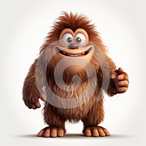 Adorable Bigfoot Clip Art With Tall Lanky Body And Fuzzy Fur