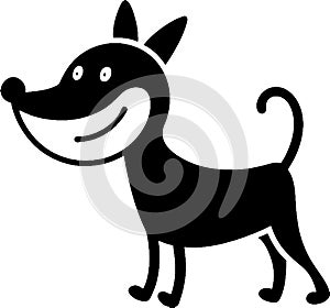 Adorable black dog stencil for creative projects.