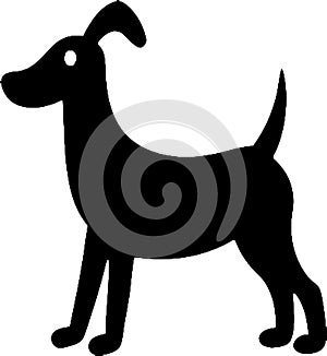 Adorable black dog stencil for creative projects.