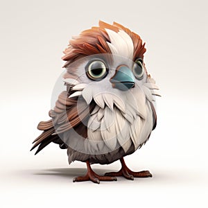 Adorable Blue Bird Concept Art With Ambient Occlusion Style