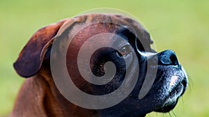 Adorable Boxer breed dog on nature. Generated Image