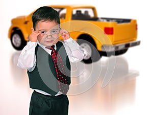 Adorable Boy in Suit (Car Salesman)