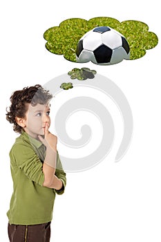 Adorable boy thinking