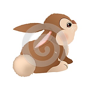 Adorable brown bunny. Vector
