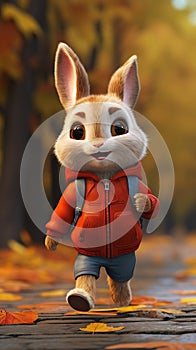 Adorable Bunny in Denim: A Wild Adventure Awaits