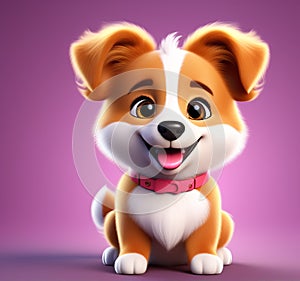 Adorable Canine Companion: Exquisite 3D Illustrati