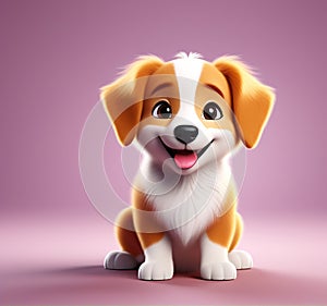 Adorable Canine Companion: Exquisite 3D Illustrati