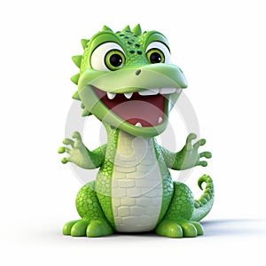 Adorable Cartoon Crocodile With Wide Open Mouth - Daz3d Character Caricatures