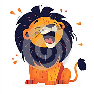 Playful Lion Cub Roars with Laughter photo
