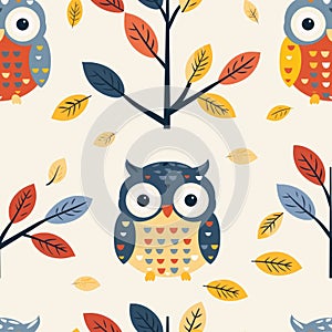 Adorable Cartoon Owl Patterns for Children's Design and Apparel