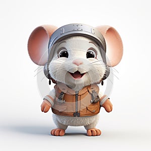 Adorable Cartoon Rat With Helmet - Daz3d Style photo