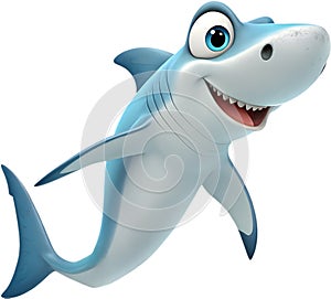 Adorable cartoon shark with vibrant design, playful and engaging. photo