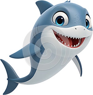Adorable cartoon shark with vibrant design, playful and engaging. photo