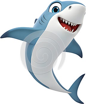 Adorable cartoon shark with vibrant design, playful and engaging. photo