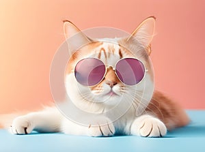 Adorable Cat Steals Hearts with Trendy Sunglasses Look.
