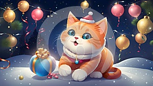 Adorable Cats With Christmas Hat