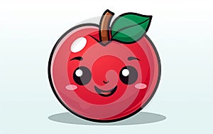 Adorable Cherry Sticker Cute Soft Color Generative AI