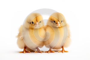 Adorable Chicks Isolated on White Background
