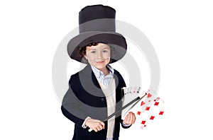 Adorable child dress of illusionist with hat