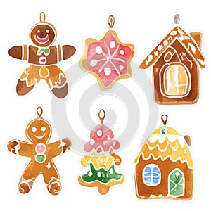 Adorable children\'s gingerbread cookie Christmas ornaments