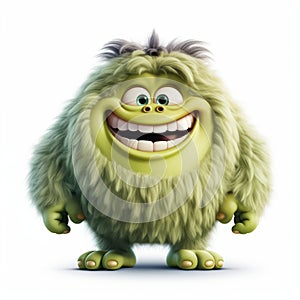 Adorable Clip Art Style Ogre With Fuzzy Fur And Cute Expression