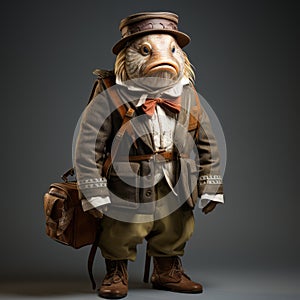 Adorable Creature In Costume With Bag - Photographic Portraitures photo