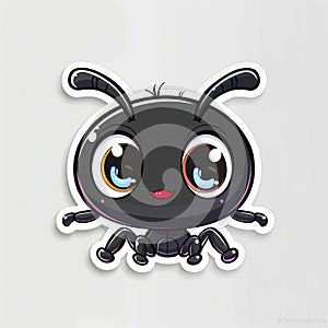 Adorable cute ant sticker in cartoon vector style illustration