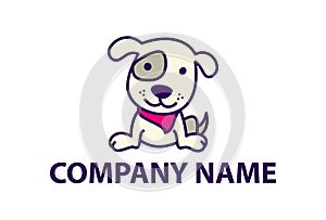 Adorable Cute Cartoon Style Dog Smile Logo Design