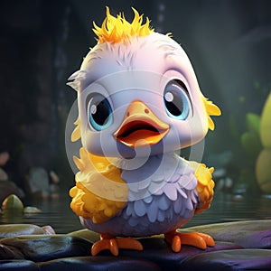 Adorable Duck Animation With Artgerm-inspired Style And Unreal Engine