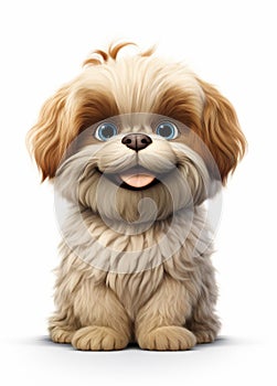 Adorable Fluffy Dog with Big Blue Eyes