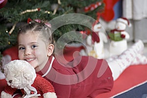 Adorable girl at Christmas time